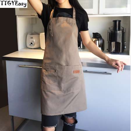 

Canvas Apron Outsides BBQ Senior Green Bib Kitchen Cleaning Apron for Women Men Cooking Restaurant Waitress Custom Print Logo