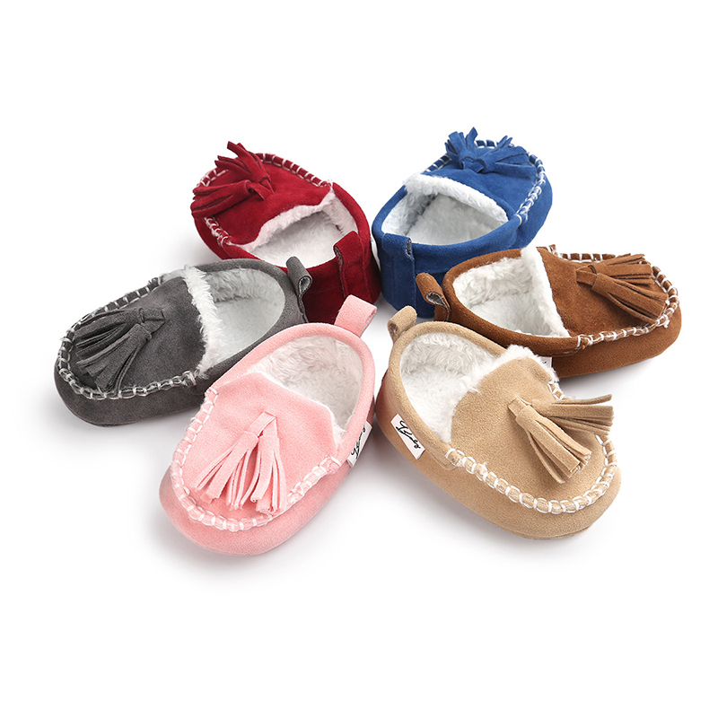 

Baby Winter Shoes Wholesales Toddler Girls Boys Safety 1st Walker Tassels Fleece Inner Infant Soft Sole Shoe 18052802, Mix