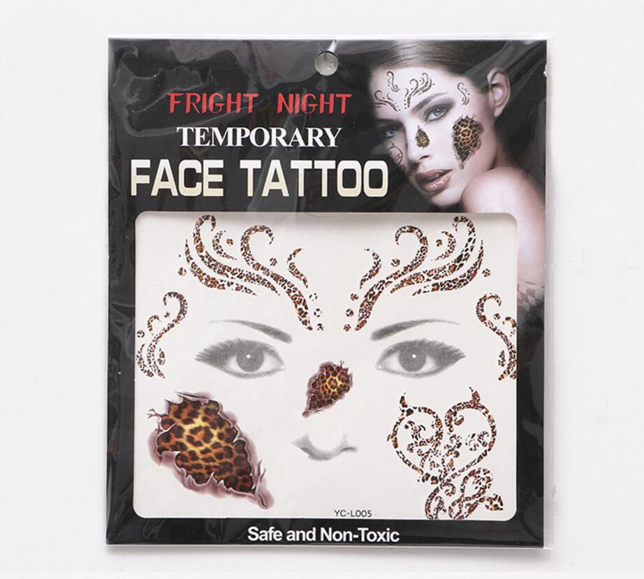 

fright night Face Eye tattoo Temporary Tattoo Sticker Waterproof Self Adhesive Paste Halloween Costume Cosplay Party Makeup Body Art