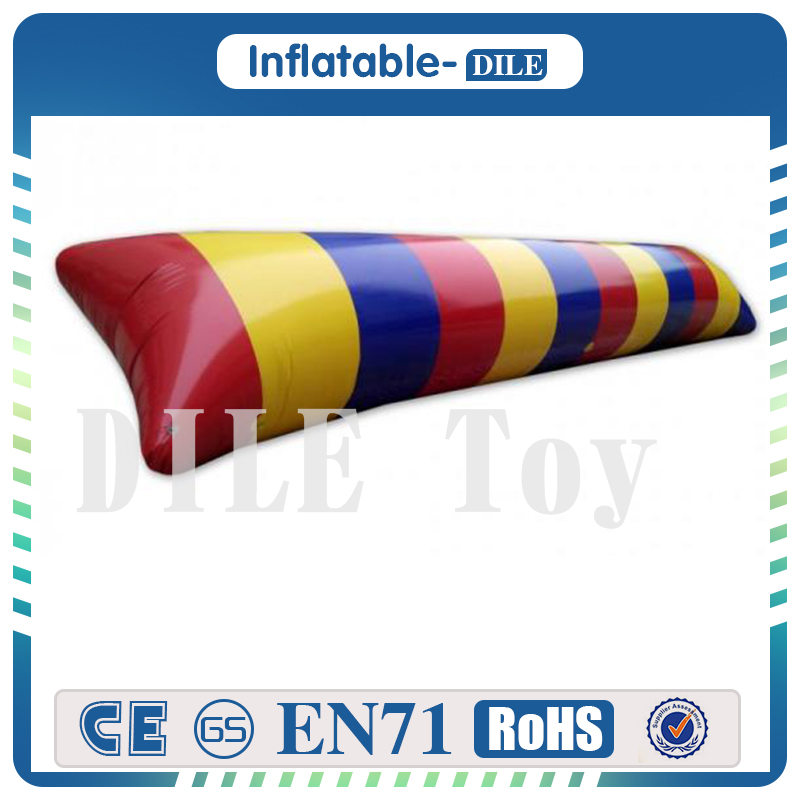 

Rainbow color 5x2m inflatable water blob 0.9mm PVC durable water game equipment jumping bag cheap price air pillow water blob