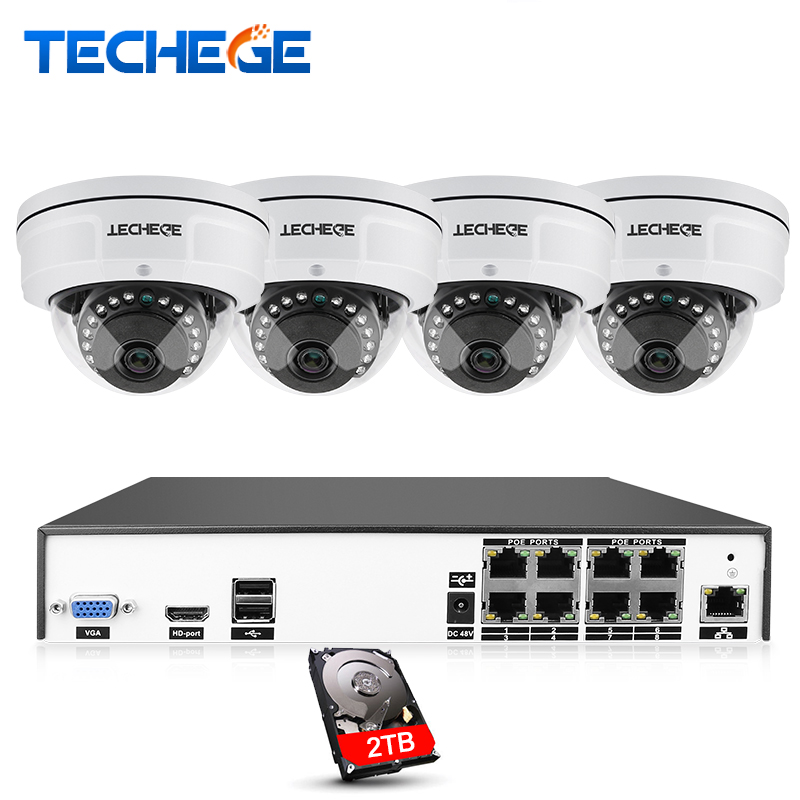 H.265 8CH POE NVR CCTV Système 4MP Poe Caméra IP 2592 * 1520 Vision nocturne IR Visionneuse imperméable VANDON Vidéo Securitellance Kit de survei