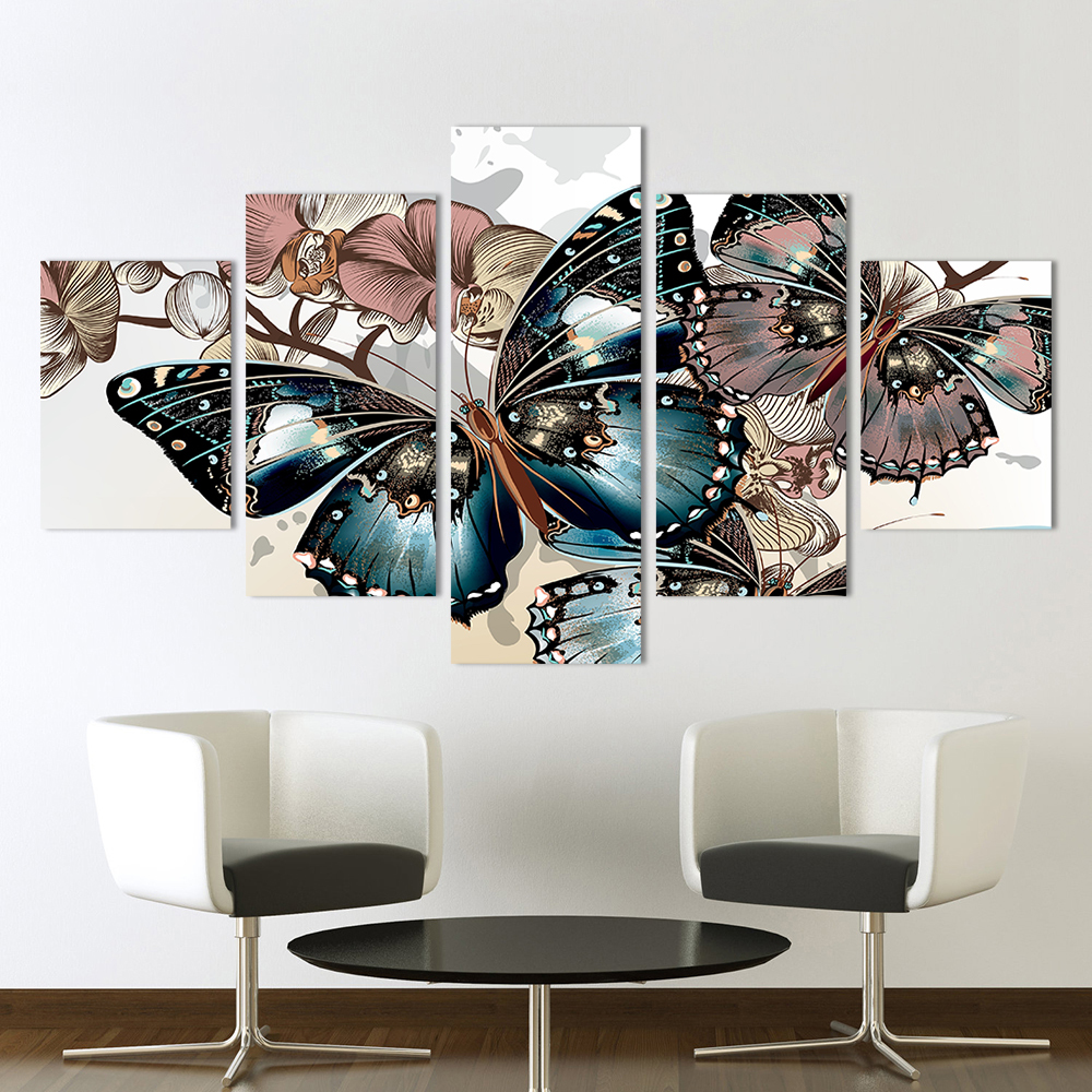 Compre QKART Cuadros Decorativos Pinturas En Lona 5 Unidades Flores