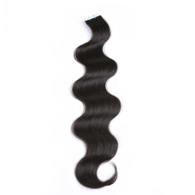 

Tape in Human Hair Extensions #1B Natural color body wave Remy Skin Weft Remy Hair Extensions Slik Tape ins Extensions