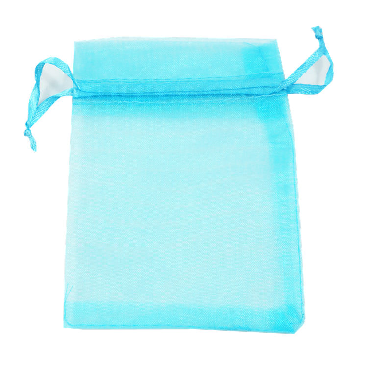 

Hot Sell 100pcs/lot 7x9cm 9x12cm turquoise Organza Jewelry Gift Pouch drawstring Bags For Wedding favors,beads,jewelry, Pink;blue