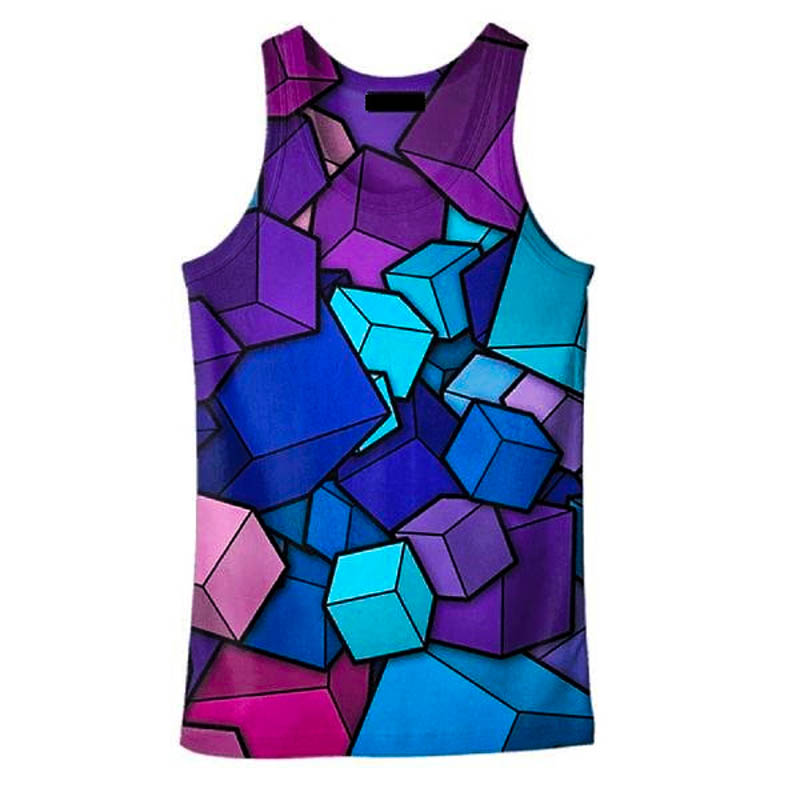 

3D Printed Vest Women Art Clothing Vests 3D Sports vest 3d Print Sleeveless Fitness Summer Tank Top Camis, As pictures