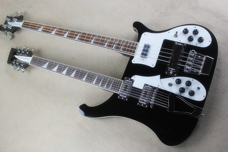Double head four - string bass 12 - string double - string electric guitar black style-image-425251503