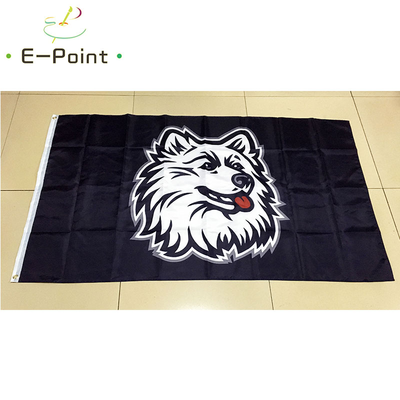 NCAA Connecticut Huskies Team polyester Drapeau 3ft * 5ft (150cm * 90cm) Drapeau Bannière décoration volant maison jardin extérieur cadeaux