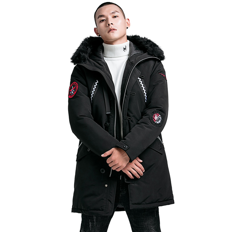 2018 mode hiver nouvelle veste hommes manteau chaud décontracté Parka moyen-long épaississement manteau hommes pour l'hiver