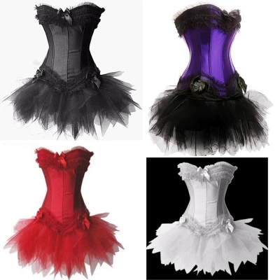 

2017 New Fashion Black Lace Corset Bustier Wedding Dress Shapers Court Sexy Costume 3 Colors  M L XL XXL, White