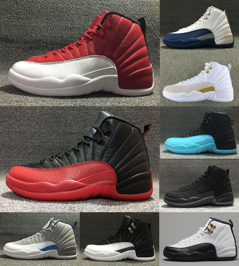 

12 Women mens basketball shoes white the master flu game GS Barons taxi wool Red Suede playoffs sports sneakers