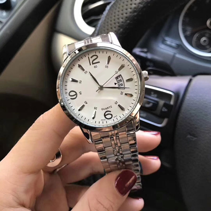 

fashion luxury mens watches business 40mm dial Full Stainless Steel band man quartz watch for men male Father's Day Gift Waterproof wristwatches Reloj Hombre, Black