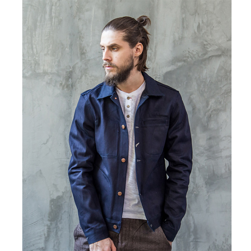 

2017 Spring Autumn Brandnew Men's Cargo Denim Jacket Casual Fashion Outerwear High Quality Vintage Clothes, Dark blue