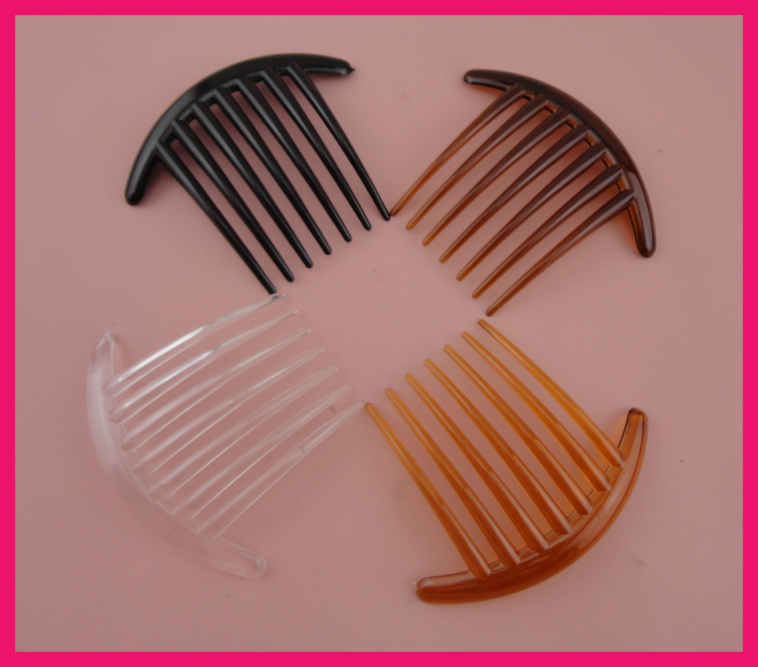 

10PCS 8.5cm*10.5cm Assorted colors Plain Big 7teeth Plastic Hair Combs for Long hairs Handmade diy hair accessories,bridal side comb
