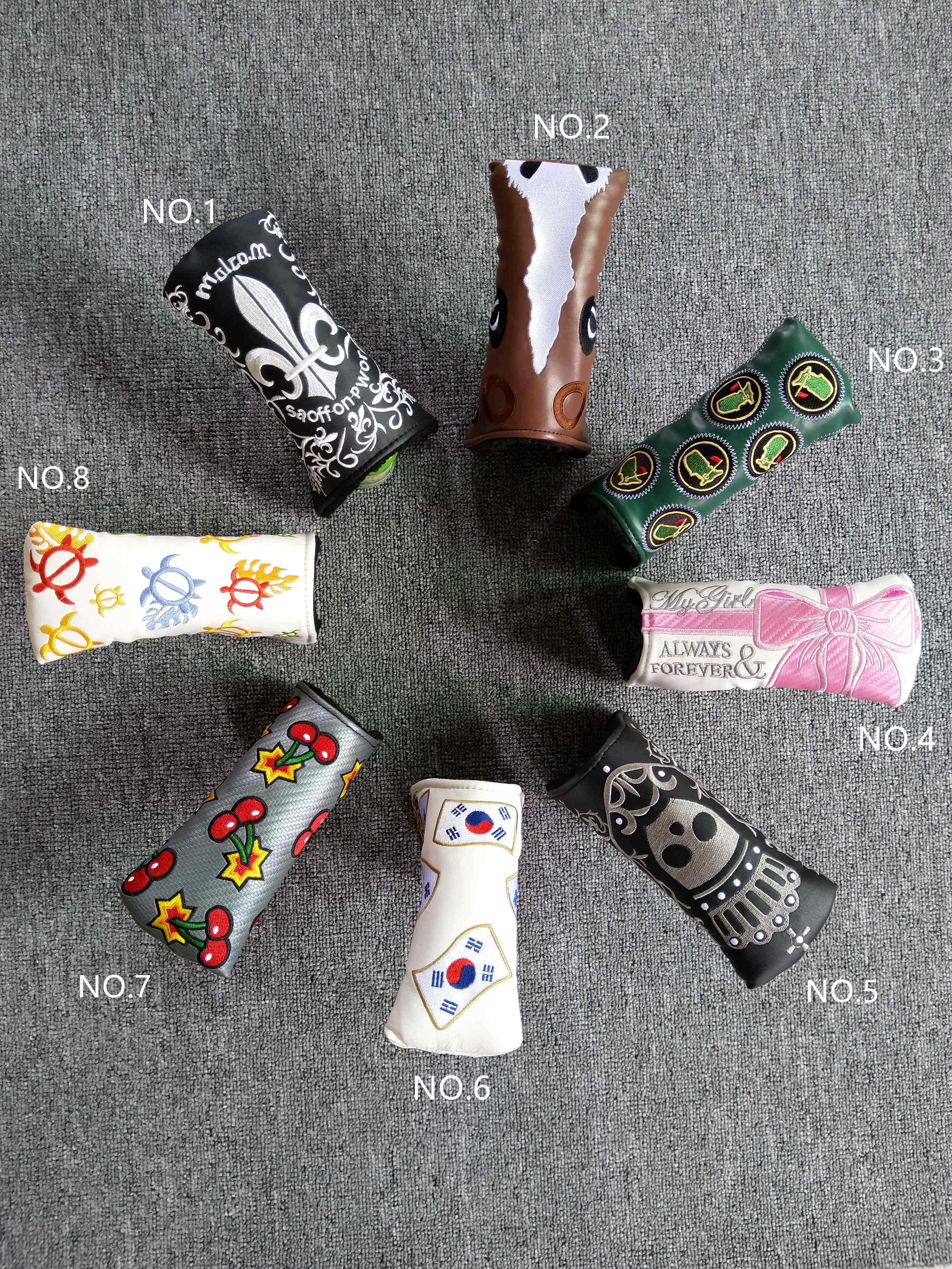 

Factory Outlets Cherry Golf Greens Embroidery Golf Club Headcover for Blade Putter Personality Style 8 options