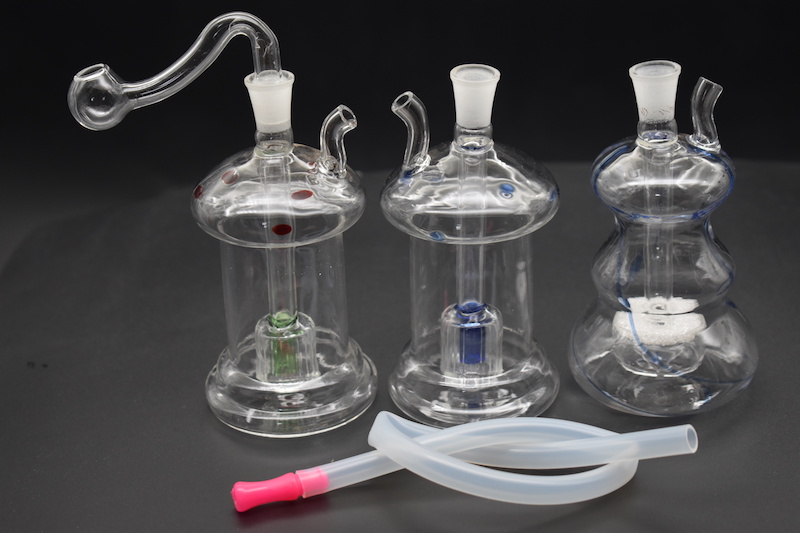 Glass Beaker Bong Heady Bongs mini Water pipe Thick oil wax smoking hookah bubbler pipes with 10mm glass bowl-image-414112728