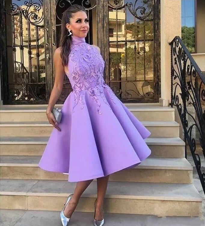 lilac tea dress