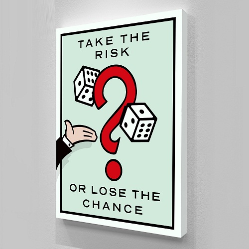 

Alec Monopoly Take the Risk.Quality Handpainted /HD Print Cartoon Graffiti Pop Wall Art Oil Painting on Canvas Multi Size /Frame Options 214