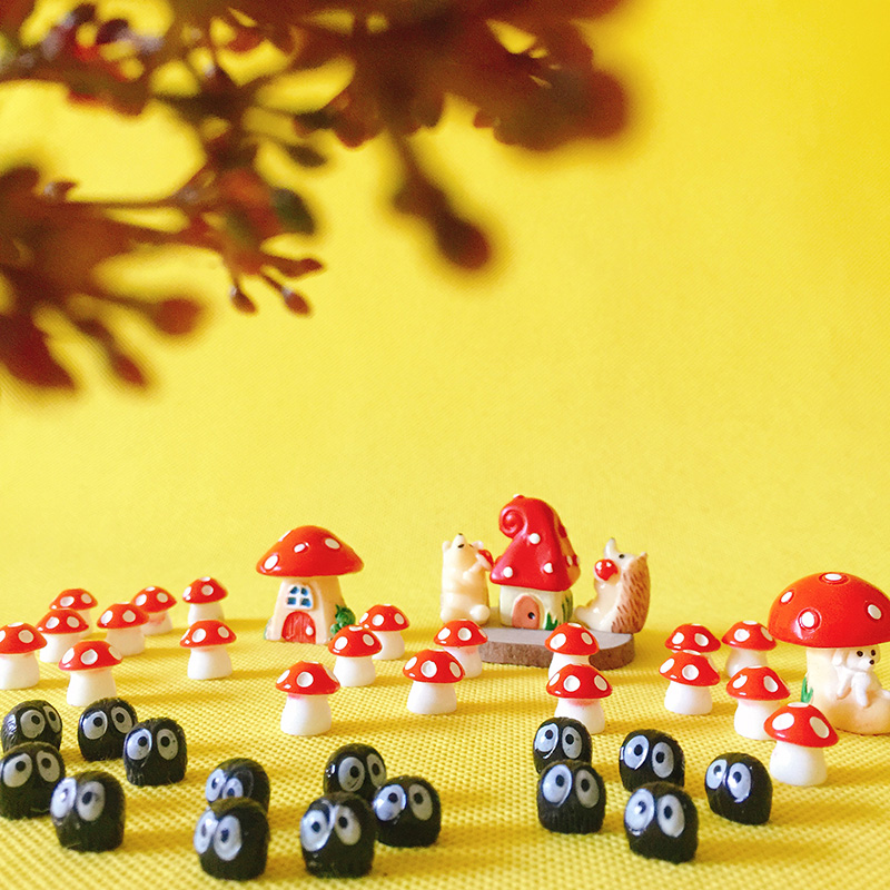

40 Pcs/Briquettes elves/red mushrooms houses/fantasy miniatures/fairy garden gnome/moss terrarium decor/crafts/bonsai