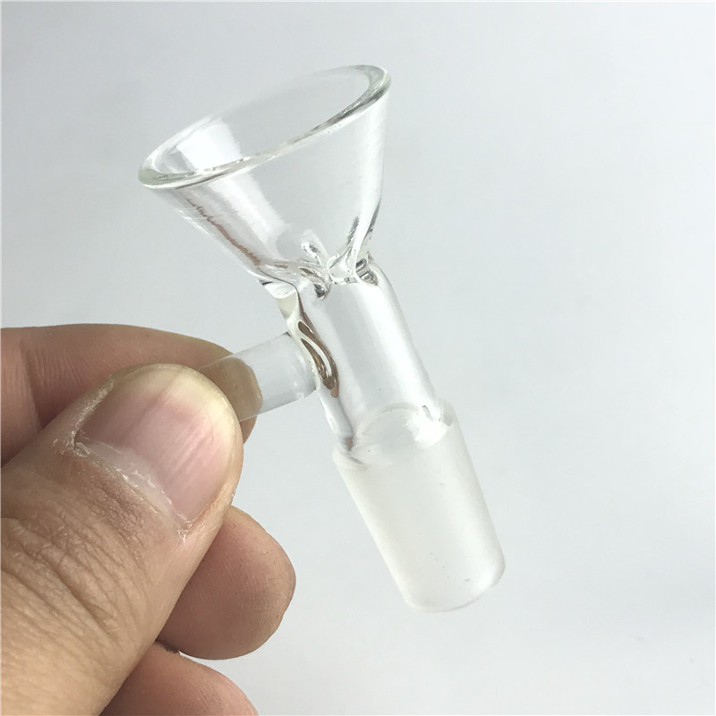 

Clear 14mm 18mm Bong Bowl Piece with Thick Pyrex 3 Arm Stopper Handle Hand Bowls for Glass Bong Water Smoking Pipes
