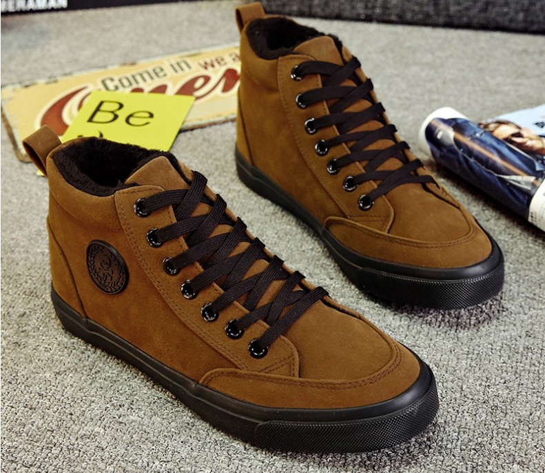 2018 hiver garder au chaud en coton cachemire hommes chaussures de mode pour hommes noir marron cuir imperméable à l'eau hommes bottes bottines A