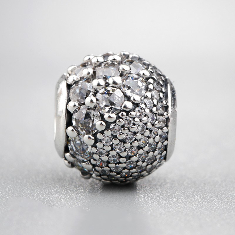 2018 Spring 925 Sterling Silver Jewelry Blue Enchanted Pave Charms Original Beads Fits women Jewelry Making Pandora Bracelets