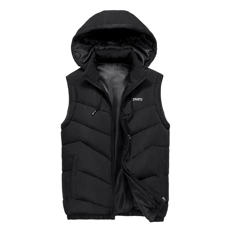 New Autumn Winter Sleeveless Jacket for Men Fashion Warm Hooded Male Slim Fit Light Vest Mens Work Vests Waistcoat