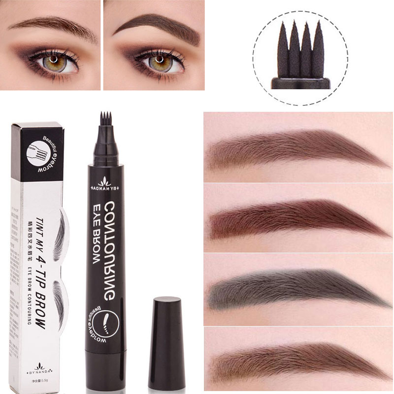 

4 Fine Sketch Liquid Eyebrow Pencil Eyebrow Pen Women Girl Waterproof Fork Tip Eyebrow Tattoo Pen Brow Pencil Best Selli