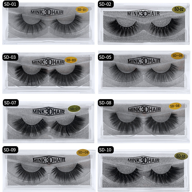24 hours shipping !!! 20 style 3d mink Eyelash 100% Thick real mink HAIR false eyelash natural Extension fake Eyelash