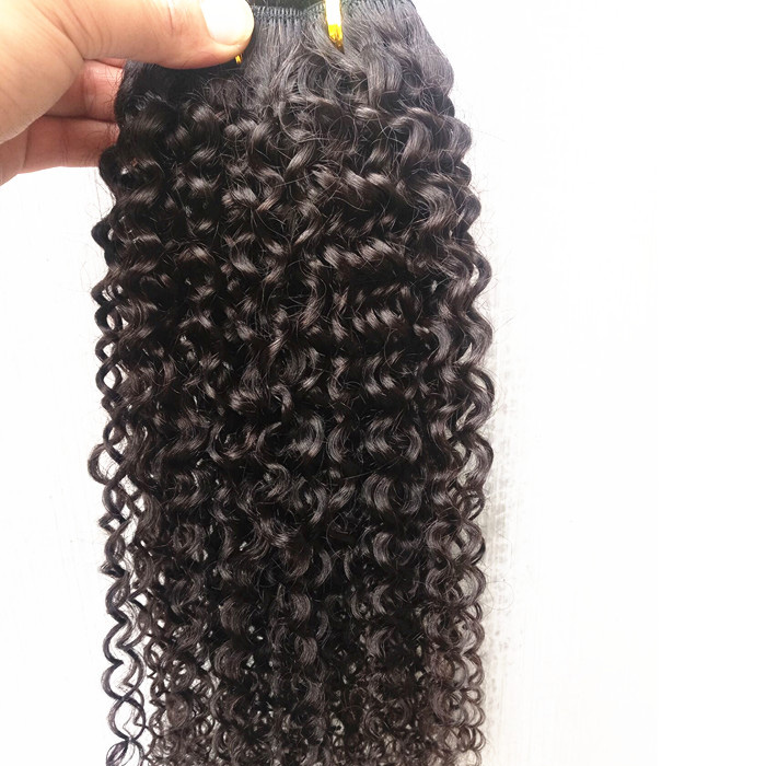Véritables extensions de cheveux bouclés brésiliens vierges avec boucles coquelles - couleur noire