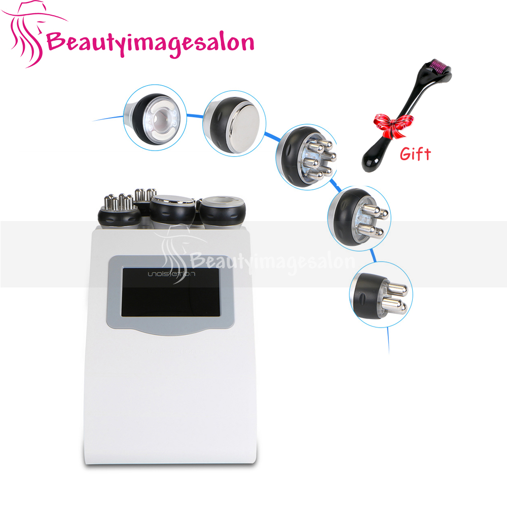 5 IN 1 Unoisetion Cavitation Ultrasound 40K Radio Frequency RF Multipolar Vacuum Photon Weight Loss Machine With Titanium Micro Needle