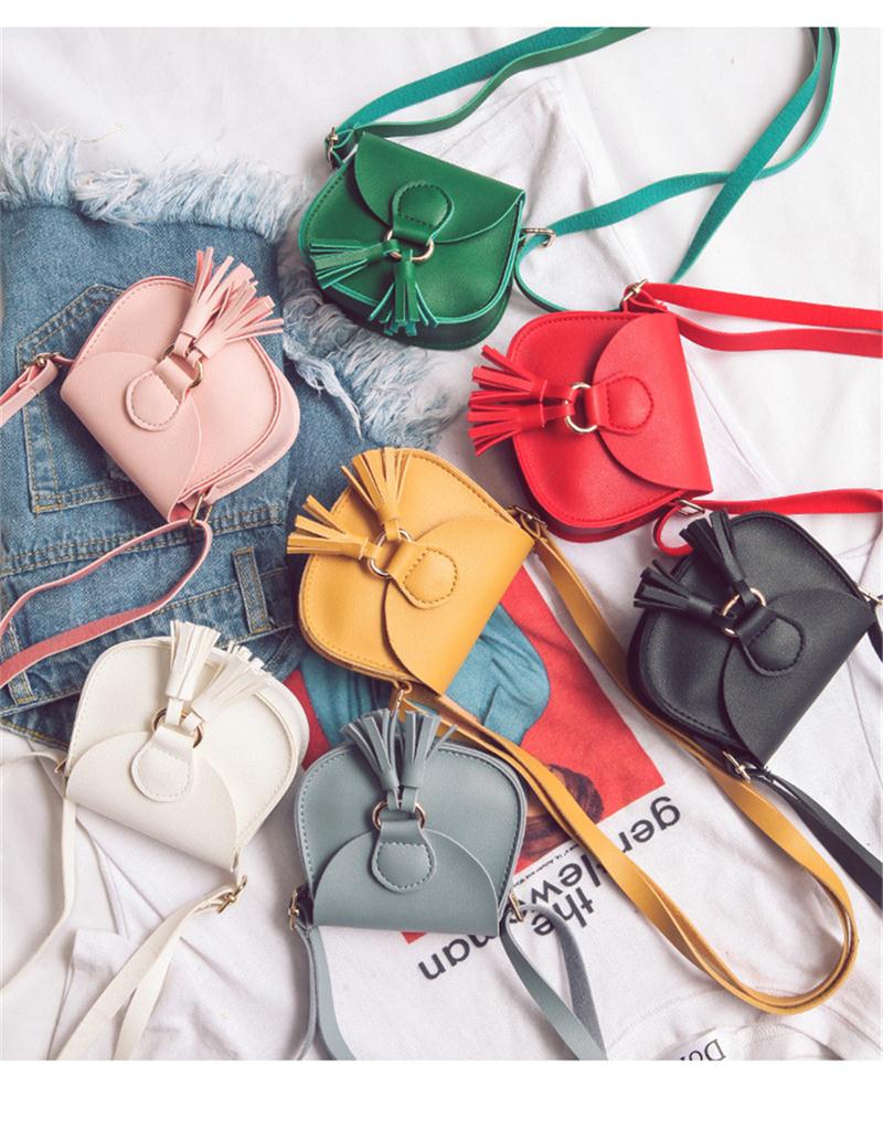 

pretty 7 Color Girls tassels PU Bags New Children fashion Single shoulder aslant coin purse Bags wallet, Mix color