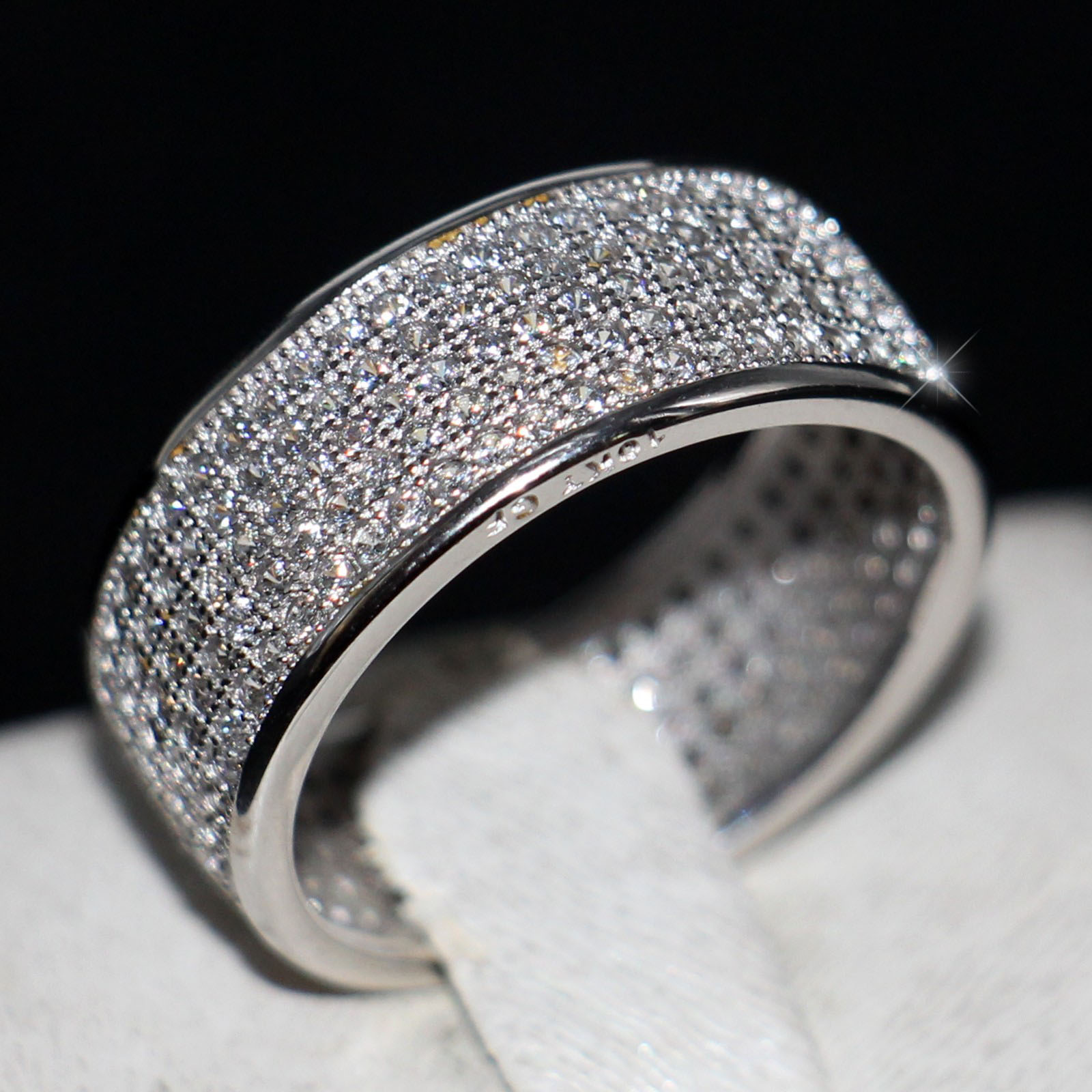 

2018 New Arrival Luxury Jewelry Victoria Wieck 10KT White Gold Filled Micro Pave White Sapphire CZ Diamond Women Wedding Band Finger Ring