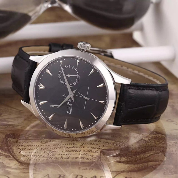 

Hot sale Man watch Stainless steel luxury watch business style wristwatch mechanical automatic movement New watches leather strap jl07, Silver black face