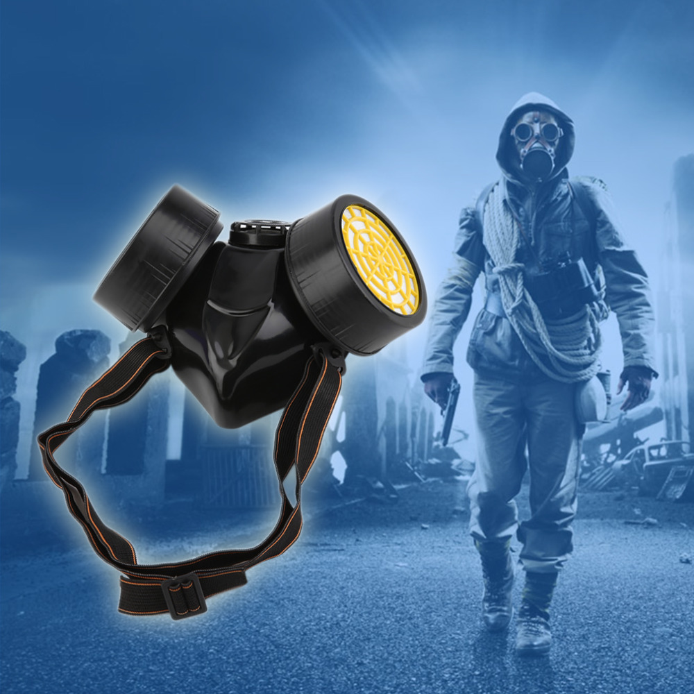 

Emergency Survival Gas Mask Safety Respiratory Gas Mask Anti Dust Paint Respirator Protection Filter Drop Shipping, Black