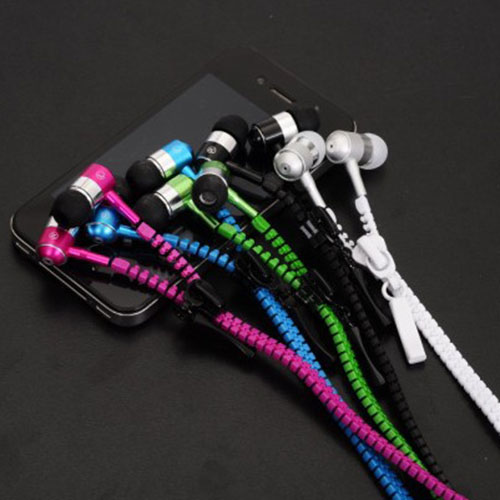 

100% High Quality Stereo Bass Headset In Ear Metal Zipper Earphones Headphones with Mic 3.5mm Jack Earbuds for iPhone X 8 7 6s 6 5 for MP3