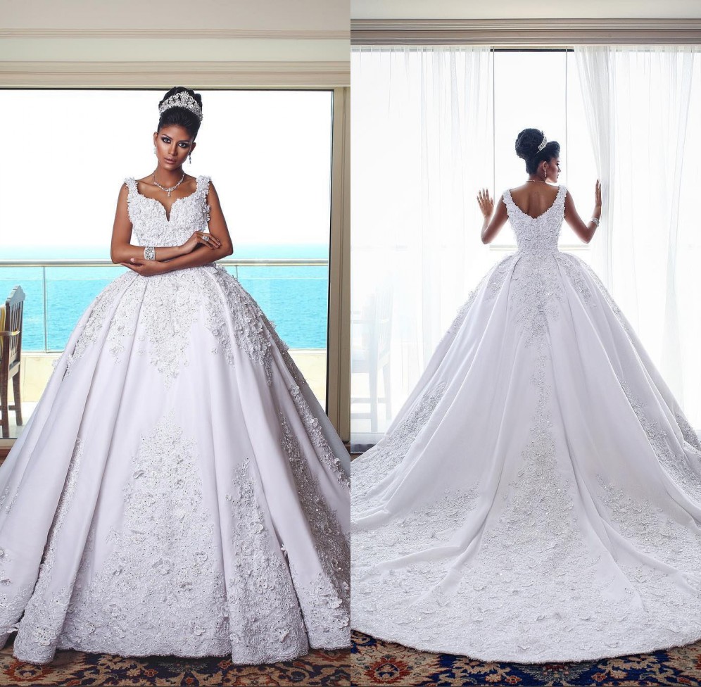 Discount 2019 Gorgeous Designer Ball Gown Wedding Dresses Arabic