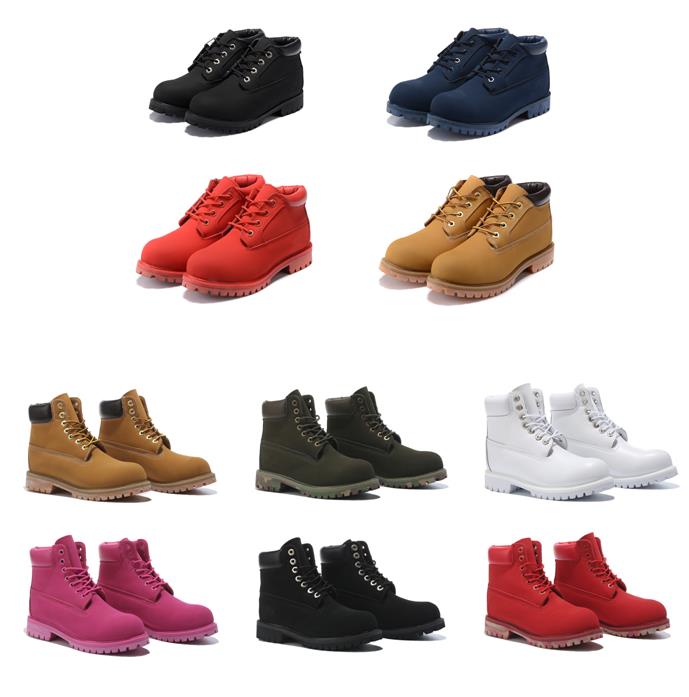 2018 New Arrival Waterproof Winter Snow Boots Mens Women Genuine Leather Outdoor Martin Boots Ankle Basic Contrast Collar Boot Casual Shoes