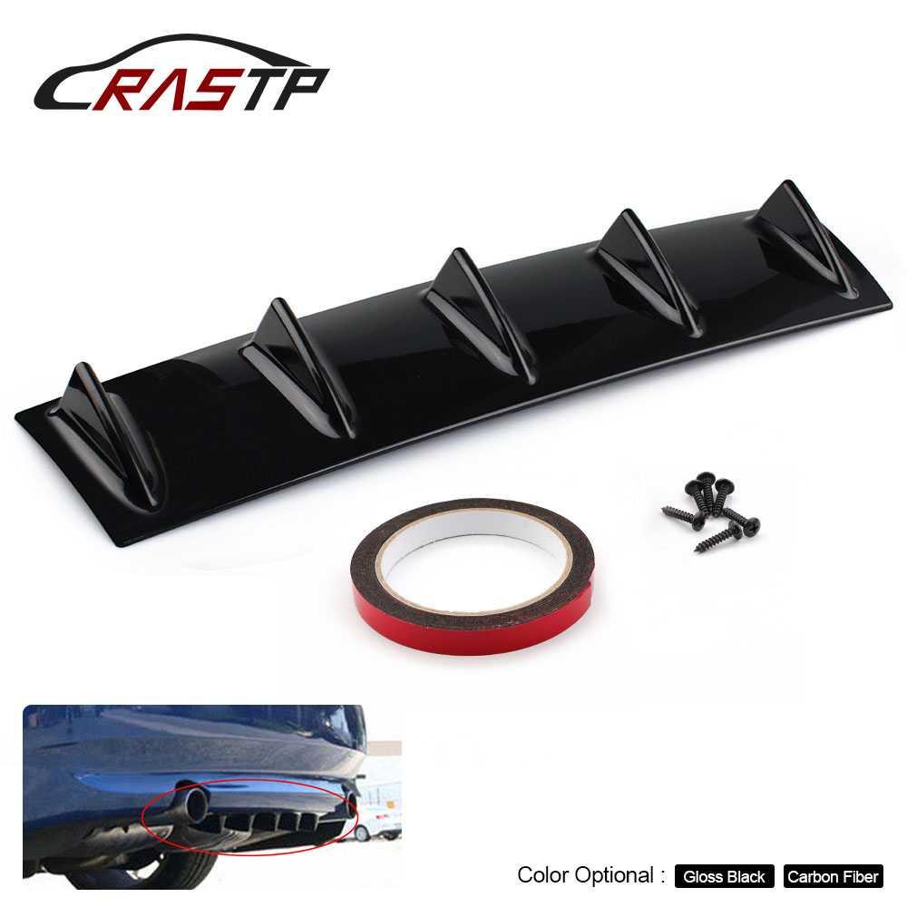 

RASTP ABS Plastic Universal Black Rear Bumper Lip Chassis Diffuser Spoiler 5 Fin Shark Fin Medium RS-LKT025-M