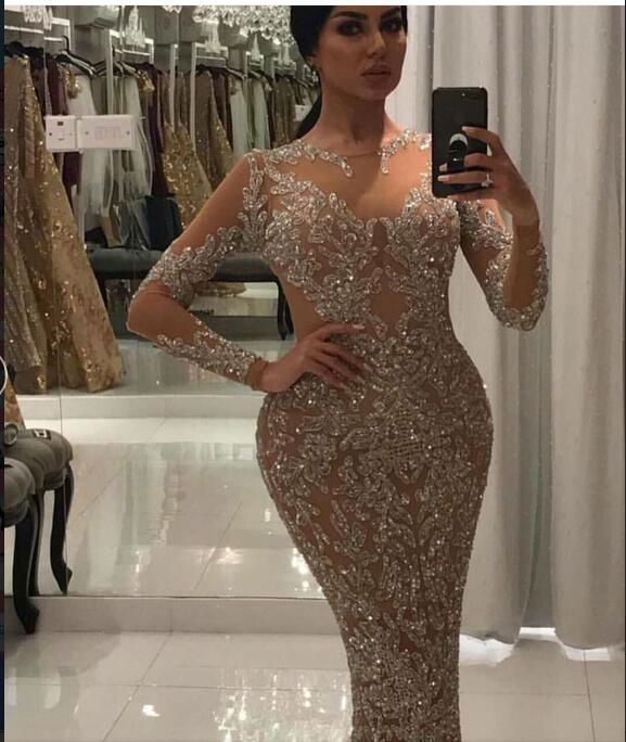 

Evening dress Yousef aljasmi Kim kardashian Long derss O-Neck Beaded L Almoda gianninaazar ZuhLair murad Ziadnakad, Same with picture