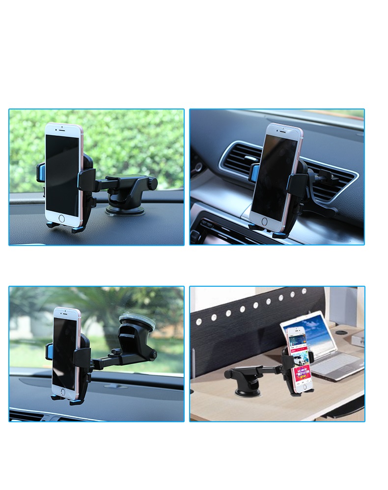 

SOFO auto mobile phone bracket air outlet suction disc type universal air conditioner clip, vehicle mounted multi function creativity, Black