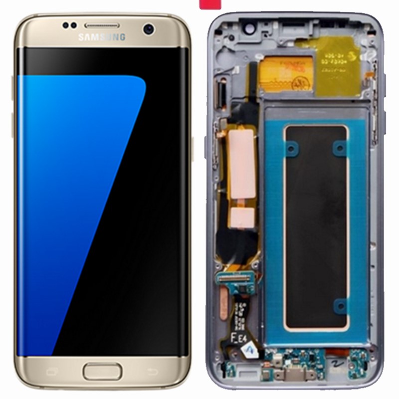 

ORIGINAL 5.5'' SUPER AMOLED Display For SAMSUNG Galaxy s7 edge G935 G935F SM-G935F LCD Digitizer Assembly Replacement + Frame