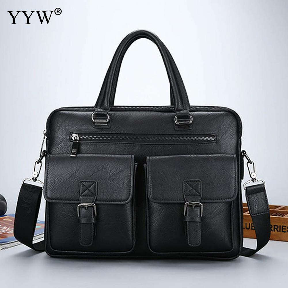 Men'S Executive Briefcase Male Tote Bag Brown Portfolio A Case For