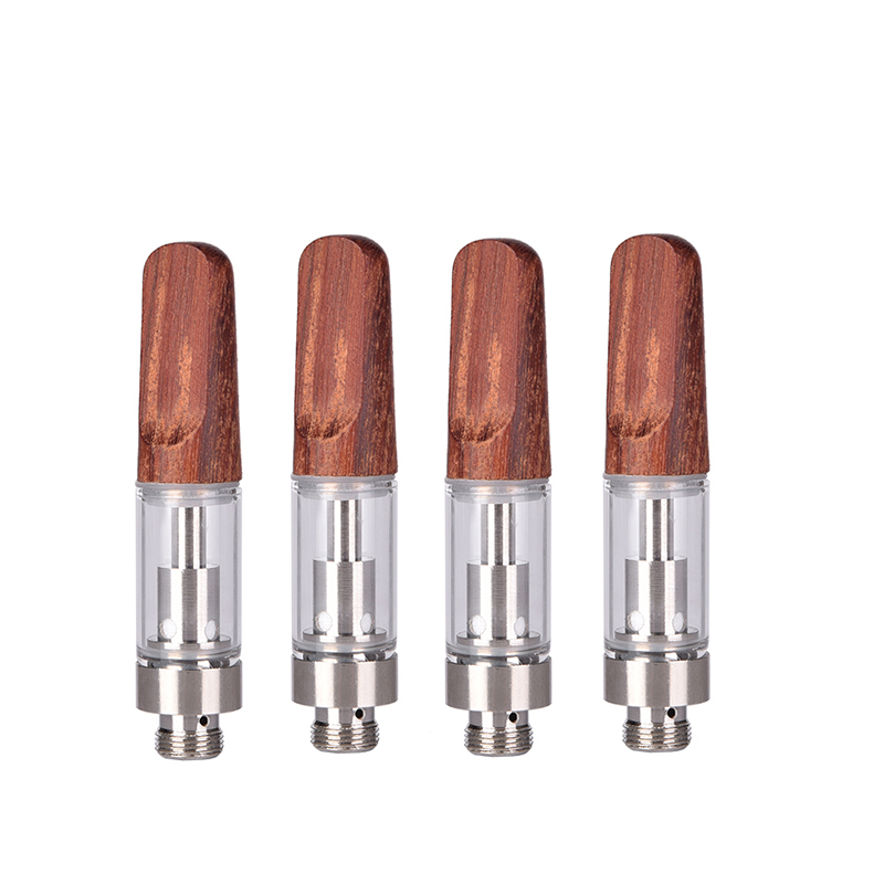

E Cigarettes TH205 TH210 Wood tip 0.5ml 1.0ml 510 Vaporizer Disposable Ceramic Glass Vape Tank Smoking Carts CO2 Oil Cartridges