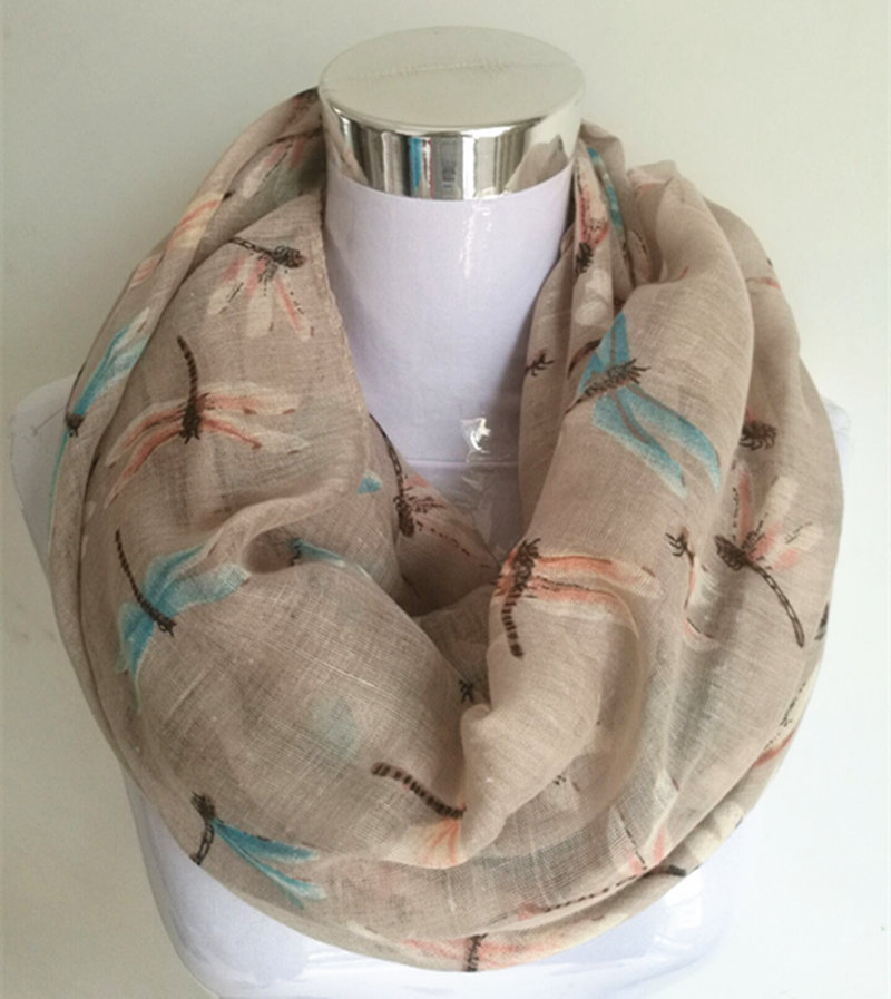 2018 nouvelle arrivée mode animal imprimé écharpe libellule dames foulards pashmina femmes foulards vente chaude infini écharpe