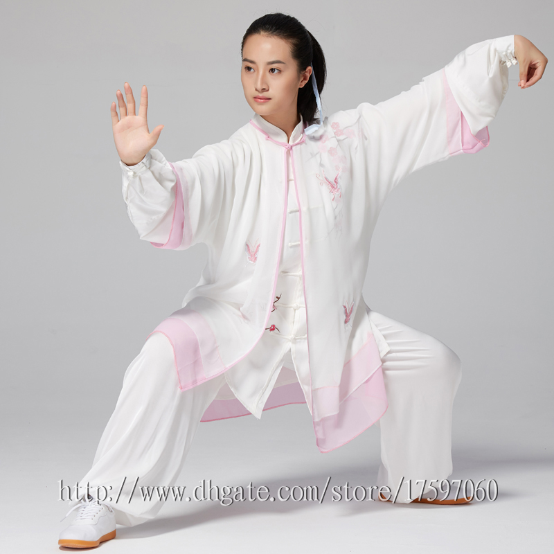 

Chinese Tai chi garment Kungfu uniform taijiquan suit outfit Flower Embroidery clothes for women men girl boy children adults kids, Two-piece suit