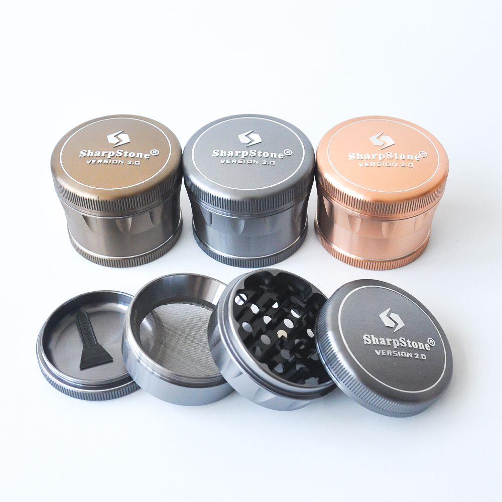 

100% Original Sharpstone Grinders Metal Alloy Herb Grinders Tobacco Crusher Grinders 4Layers 2.5inches aluminium herb grinder free shipping