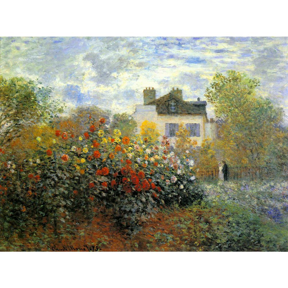

Famous painting by Claude Monet The Garden of Monet at Argenteuil artwork impressionist art Handmade Gift