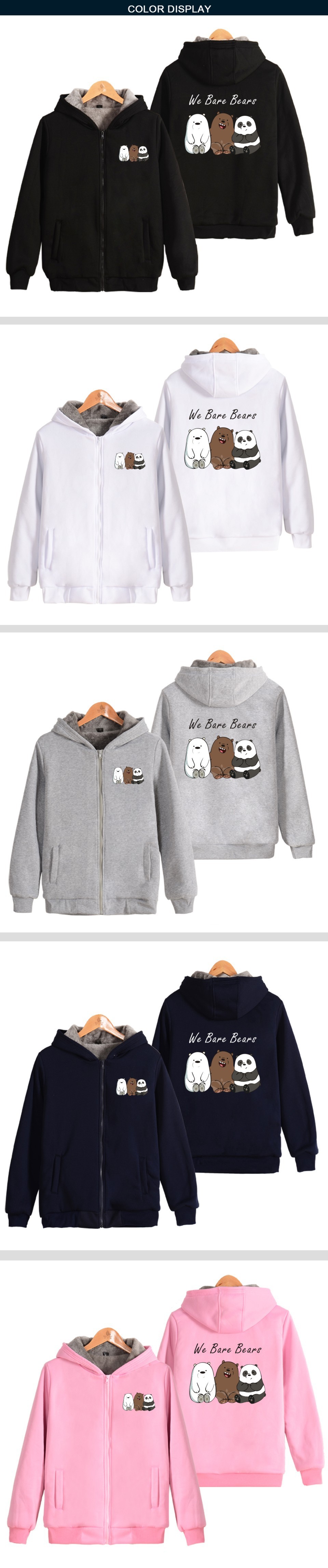we bare bear moletom com capuzs