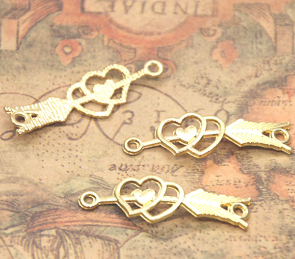 Hot Tibetan Silver Radian Two-sided Arrow Jewelry Finding Charms DIY Pendant