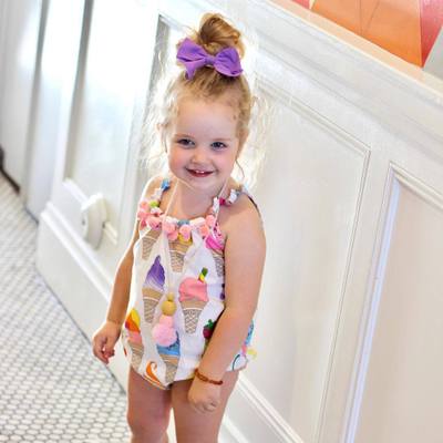 

INS Newborn Baby Girls Cute Ice Cream Print Summer Romper Infant 2018 Fashion Backless Jumpsuit Kids Cotton Tassel One Pieces Outfits, As photo